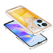 For Honor X7a Electroplating Marble Dual-side IMD Phone Case(Draft Beer)