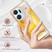 For Honor X7a Electroplating Marble Dual-side IMD Phone Case(Draft Beer)