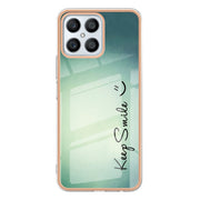 For Honor X8 4G Electroplating Marble Dual-side IMD Phone Case(Smile)