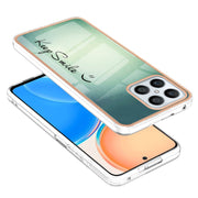For Honor X8 4G Electroplating Marble Dual-side IMD Phone Case(Smile)