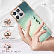 For Honor X8 4G Electroplating Marble Dual-side IMD Phone Case(Smile)