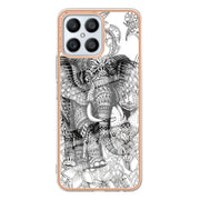 For Honor X8 4G Electroplating Marble Dual-side IMD Phone Case(Totem Elephant)