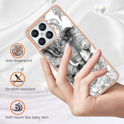 For Honor X8 4G Electroplating Marble Dual-side IMD Phone Case(Totem Elephant)