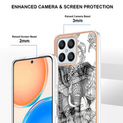 For Honor X8 4G Electroplating Marble Dual-side IMD Phone Case(Totem Elephant)