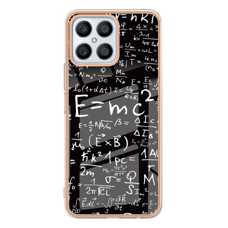 For Honor X8 4G Electroplating Marble Dual-side IMD Phone Case(Equation)