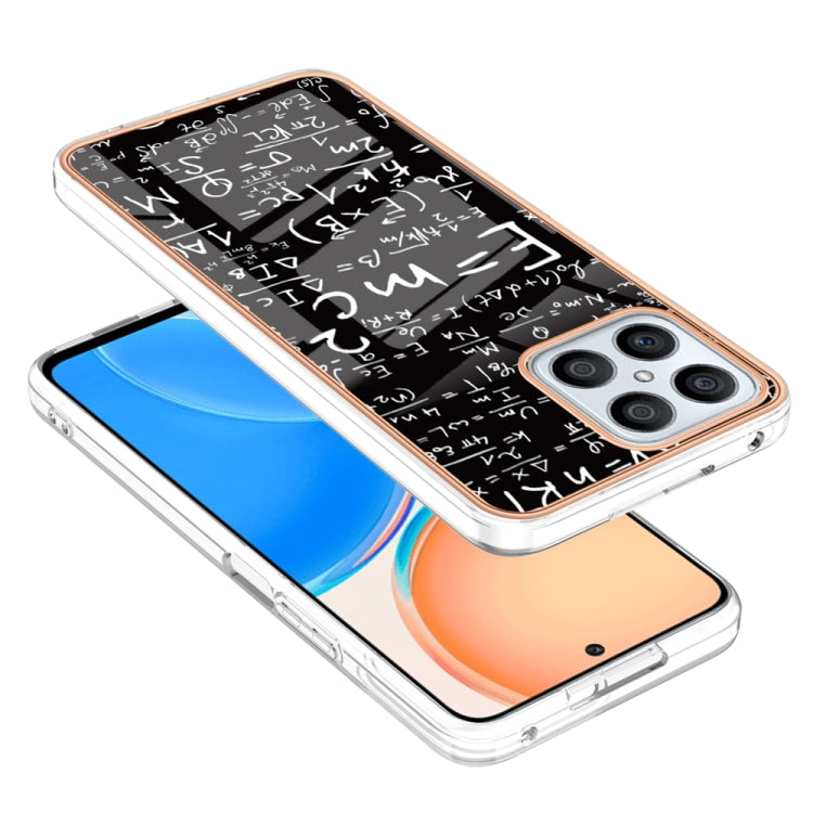 For Honor X8 4G Electroplating Marble Dual-side IMD Phone Case(Equation)