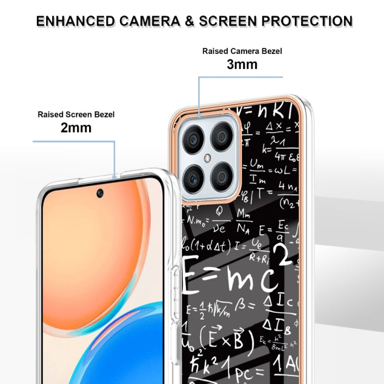 For Honor X8 4G Electroplating Marble Dual-side IMD Phone Case(Equation)