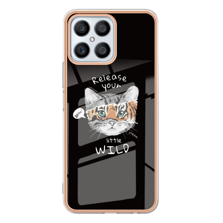 For Honor X8 4G Electroplating Marble Dual-side IMD Phone Case(Natural Growth)