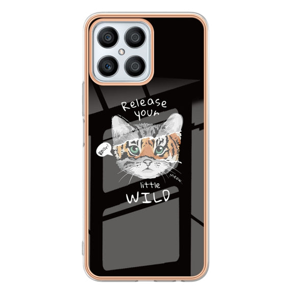 For Honor X8 4G Electroplating Marble Dual-side IMD Phone Case(Natural Growth)