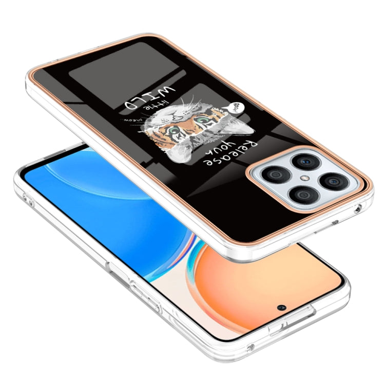 For Honor X8 4G Electroplating Marble Dual-side IMD Phone Case(Natural Growth)