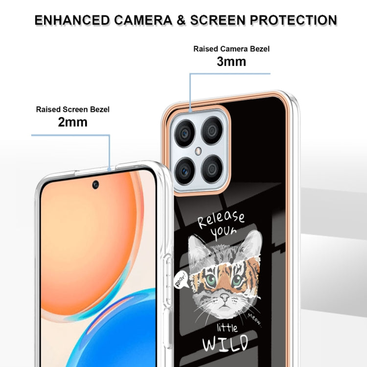 For Honor X8 4G Electroplating Marble Dual-side IMD Phone Case(Natural Growth)