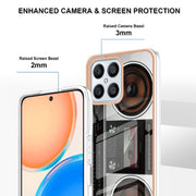 For Honor X8 4G Electroplating Marble Dual-side IMD Phone Case(Retro Radio)