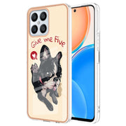 For Honor X8 4G Electroplating Marble Dual-side IMD Phone Case(Lucky Dog)