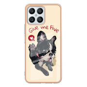 For Honor X8 4G Electroplating Marble Dual-side IMD Phone Case(Lucky Dog)