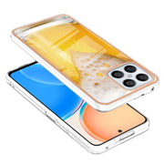 For Honor X8 4G Electroplating Marble Dual-side IMD Phone Case(Draft Beer)