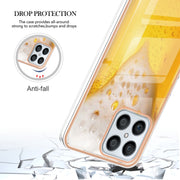 For Honor X8 4G Electroplating Marble Dual-side IMD Phone Case(Draft Beer)