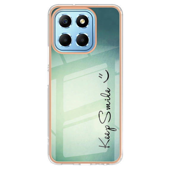 For Honor X8 5G / X6 4G Electroplating Marble Dual-side IMD Phone Case(Smile)