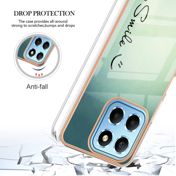 For Honor X8 5G / X6 4G Electroplating Marble Dual-side IMD Phone Case(Smile)