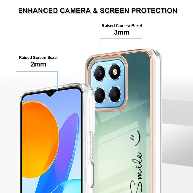 For Honor X8 5G / X6 4G Electroplating Marble Dual-side IMD Phone Case(Smile)