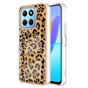 For Honor X8 5G / X6 4G Electroplating Marble Dual-side IMD Phone Case(Leopard Print)