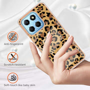 For Honor X8 5G / X6 4G Electroplating Marble Dual-side IMD Phone Case(Leopard Print)