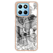 For Honor X8 5G / X6 4G Electroplating Marble Dual-side IMD Phone Case(Totem Elephant)