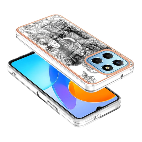 For Honor X8 5G / X6 4G Electroplating Marble Dual-side IMD Phone Case(Totem Elephant)