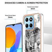 For Honor X8 5G / X6 4G Electroplating Marble Dual-side IMD Phone Case(Totem Elephant)