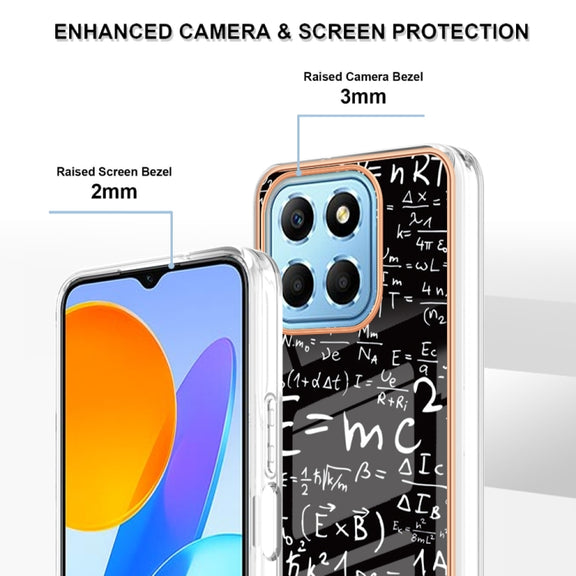 For Honor X8 5G / X6 4G Electroplating Marble Dual-side IMD Phone Case(Equation)