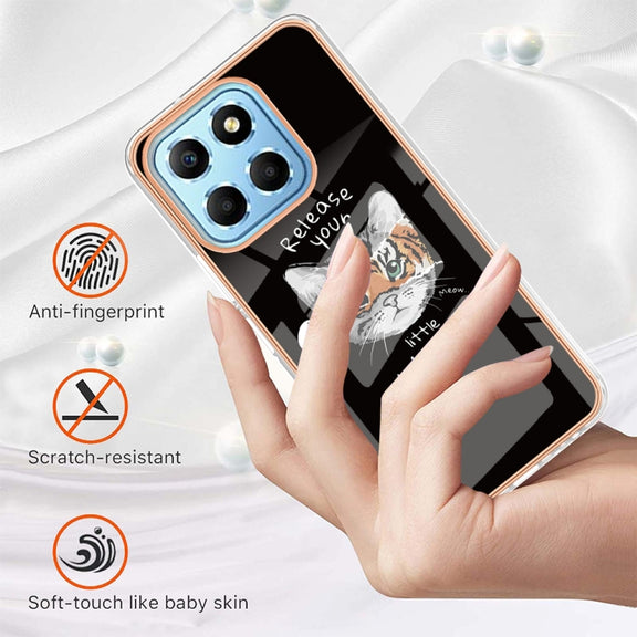 For Honor X8 5G / X6 4G Electroplating Marble Dual-side IMD Phone Case(Natural Growth)