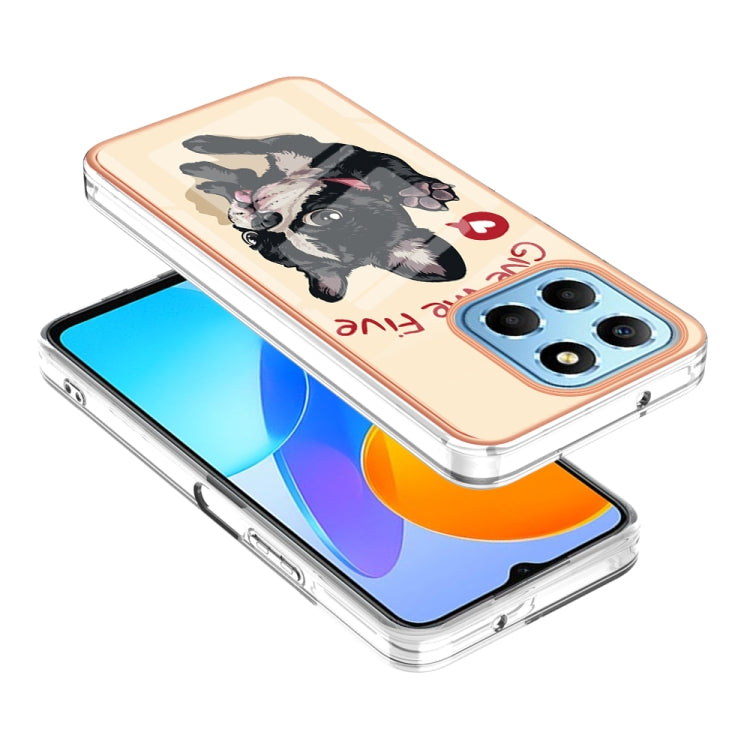 For Honor X8 5G / X6 4G Electroplating Marble Dual-side IMD Phone Case(Lucky Dog)