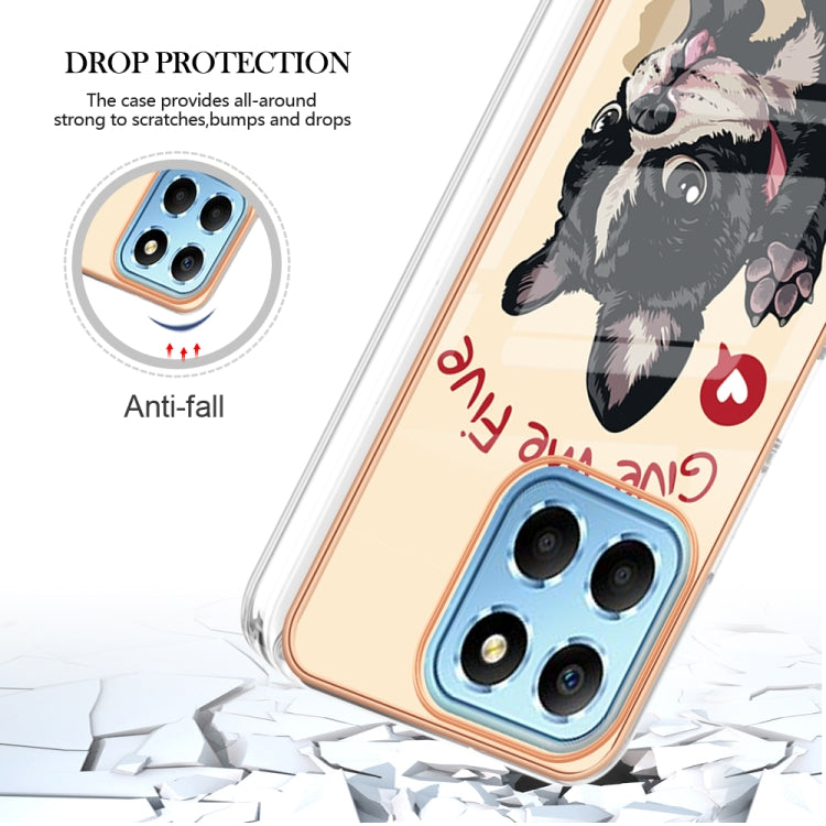 For Honor X8 5G / X6 4G Electroplating Marble Dual-side IMD Phone Case(Lucky Dog)
