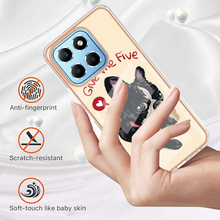 For Honor X8 5G / X6 4G Electroplating Marble Dual-side IMD Phone Case(Lucky Dog)
