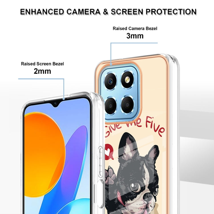 For Honor X8 5G / X6 4G Electroplating Marble Dual-side IMD Phone Case(Lucky Dog)