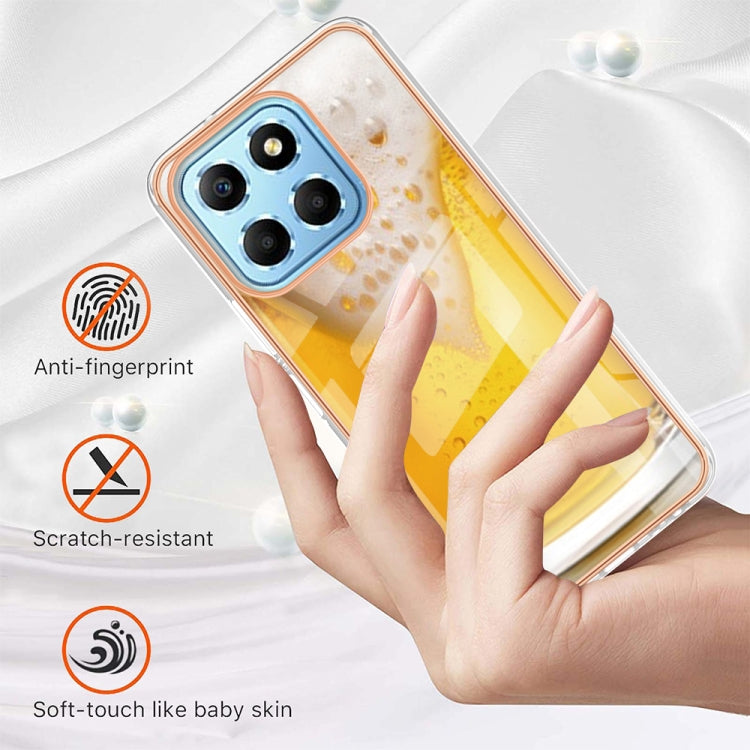 For Honor X8 5G / X6 4G Electroplating Marble Dual-side IMD Phone Case(Draft Beer)