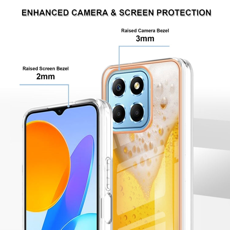 For Honor X8 5G / X6 4G Electroplating Marble Dual-side IMD Phone Case(Draft Beer)