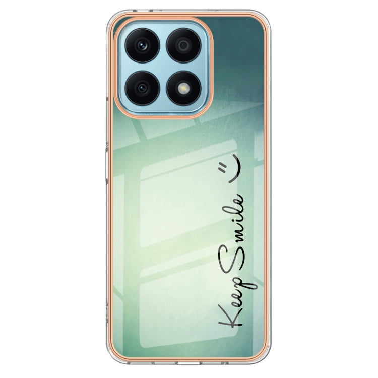 For Honor X8a Electroplating Marble Dual-side IMD Phone Case(Smile)