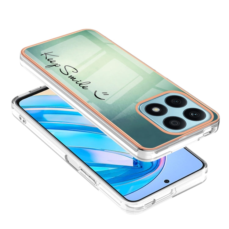 For Honor X8a Electroplating Marble Dual-side IMD Phone Case(Smile)