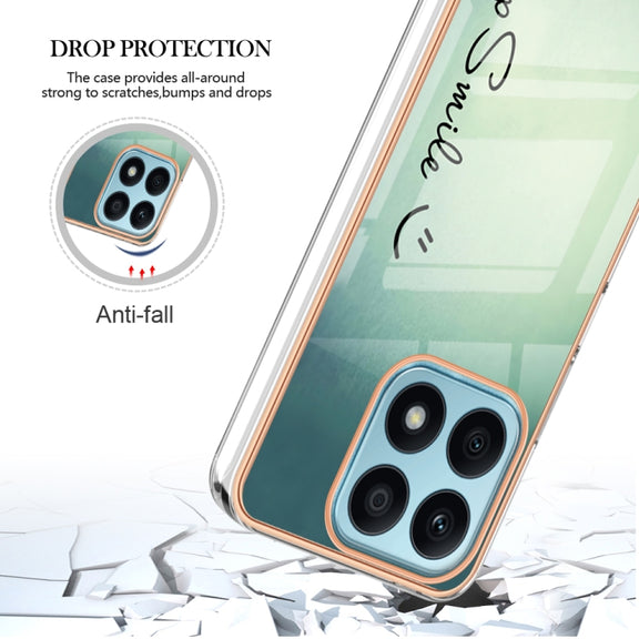 For Honor X8a Electroplating Marble Dual-side IMD Phone Case(Smile)