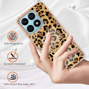 For Honor X8a Electroplating Marble Dual-side IMD Phone Case(Leopard Print)