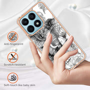 For Honor X8a Electroplating Marble Dual-side IMD Phone Case(Totem Elephant)