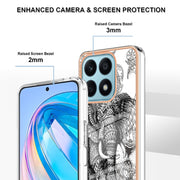 For Honor X8a Electroplating Marble Dual-side IMD Phone Case(Totem Elephant)