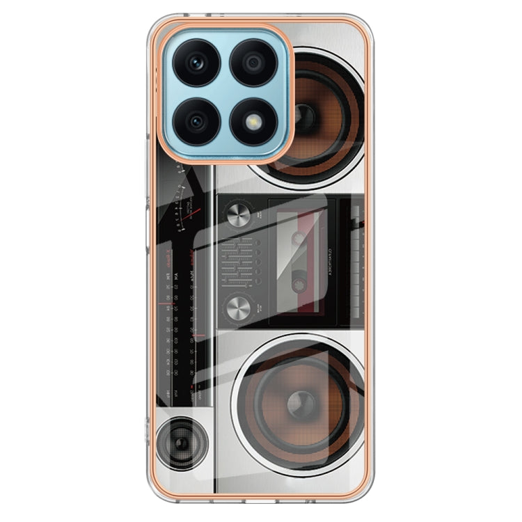 For Honor X8a Electroplating Marble Dual-side IMD Phone Case(Retro Radio)