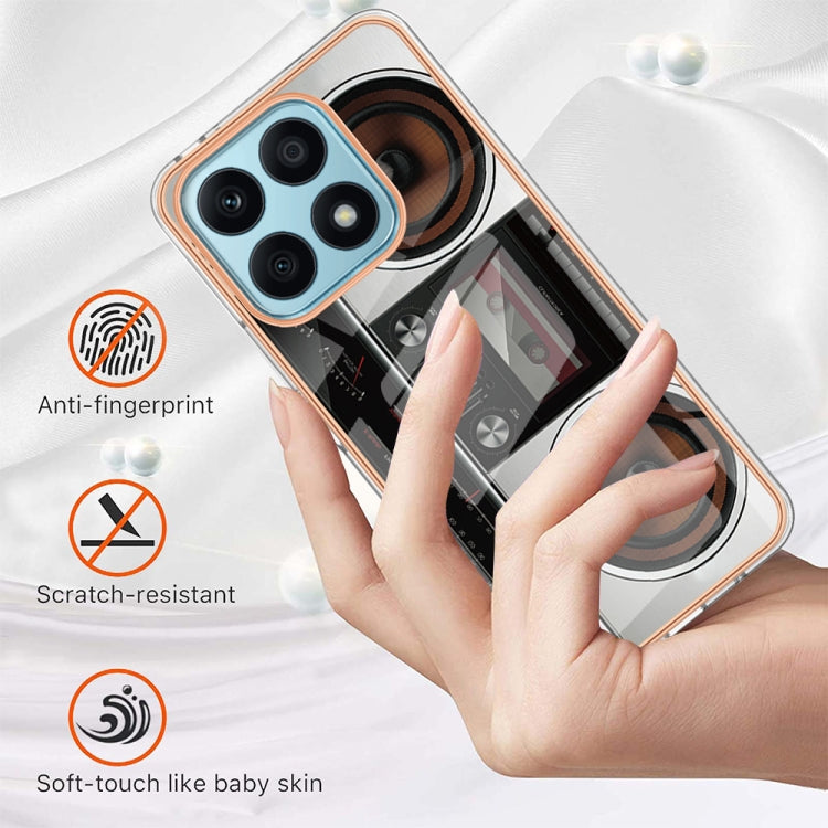For Honor X8a Electroplating Marble Dual-side IMD Phone Case(Retro Radio)