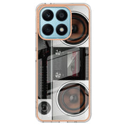 For Honor X8a Electroplating Marble Dual-side IMD Phone Case(Retro Radio)
