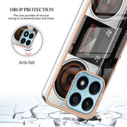 For Honor X8a Electroplating Marble Dual-side IMD Phone Case(Retro Radio)