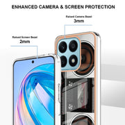 For Honor X8a Electroplating Marble Dual-side IMD Phone Case(Retro Radio)