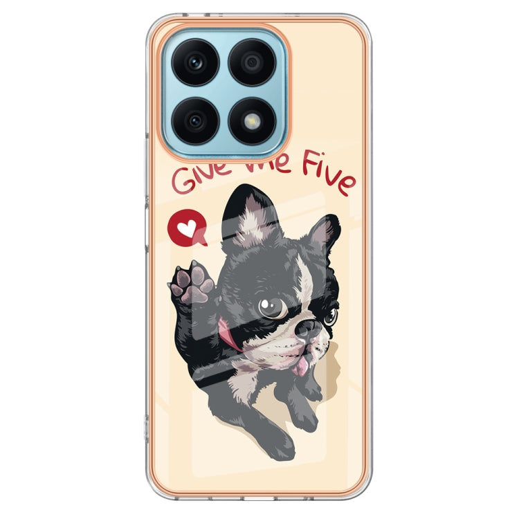 For Honor X8a Electroplating Marble Dual-side IMD Phone Case(Lucky Dog)