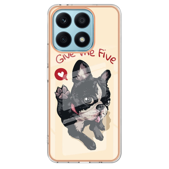 For Honor X8a Electroplating Marble Dual-side IMD Phone Case(Lucky Dog)