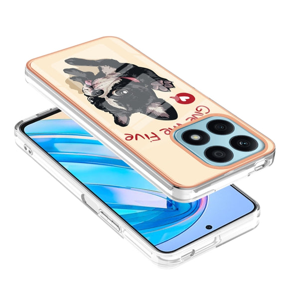 For Honor X8a Electroplating Marble Dual-side IMD Phone Case(Lucky Dog)